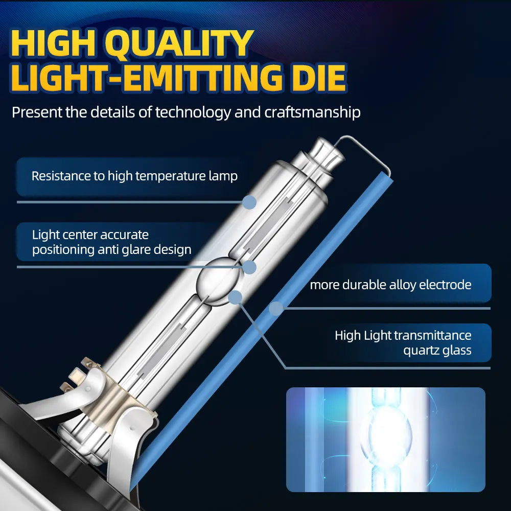 CROSSFOX 2pcs 35W D1S D2S D3S D4S Car Hi/Lo BI HID Xenon Headlight Bulbs Auto Headlamp 4300K 5000K 6000K 8000K 10000K 12000K
