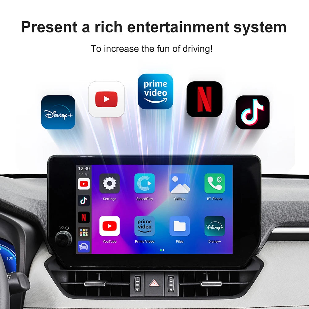 Adaptador inalámbrico 3 en 1, Android 13, AI Carplay, Android Auto, OEM, con cable a caja inalámbrica CarPlay, rápido, alérgico, prometedor Netflix