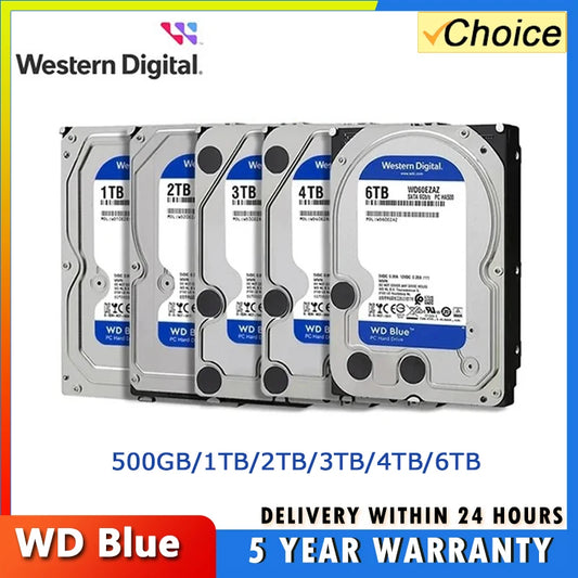 Disque dur interne WD Blue 3,5" SATA III 5400 RPM — 500 Go à 6 To