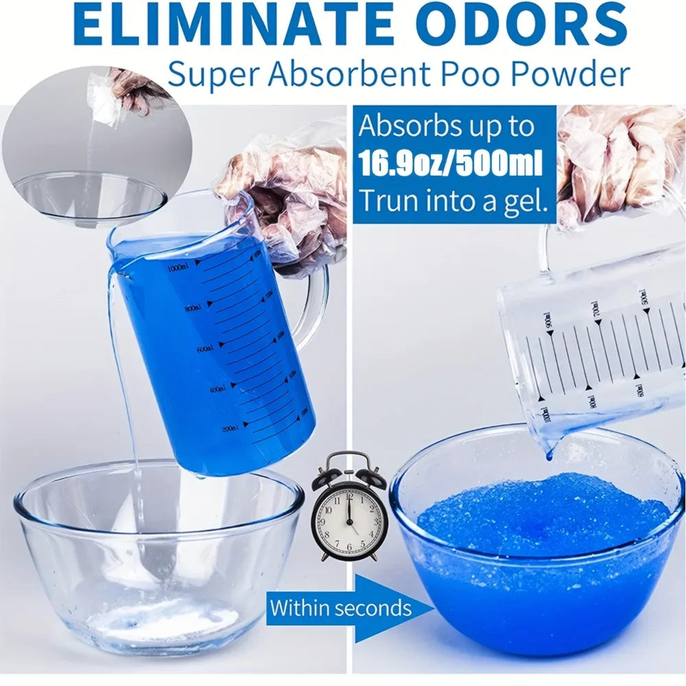 10/20 pièces Camping en plein air toilette solidification d'urine désodorisant voiture pliante toilette Absorption d'eau Coagulation désodorisant d'urine