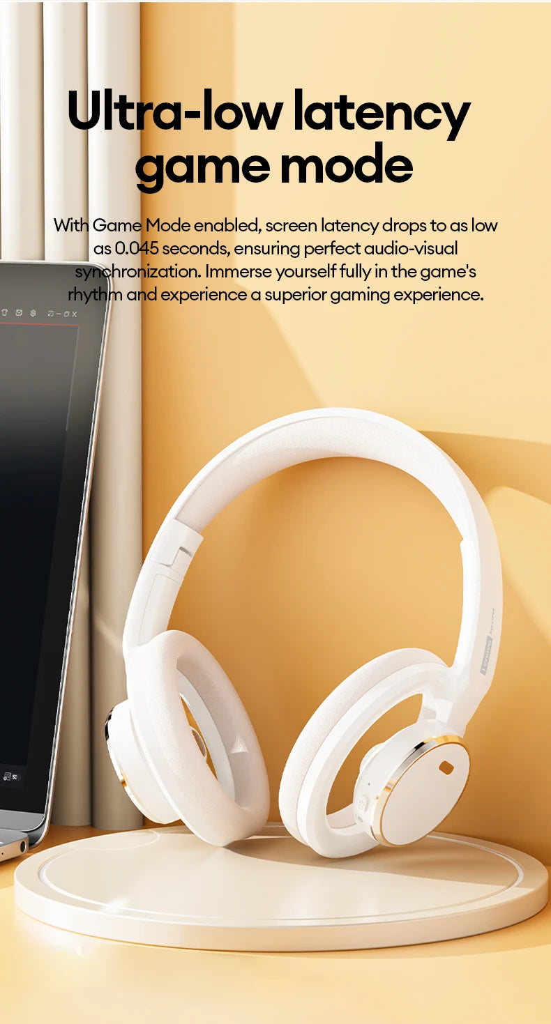 Casque gaming sans fil Bluetooth 6.0 — pliable, sport, micro HD, supra-auriculaire, cadeau