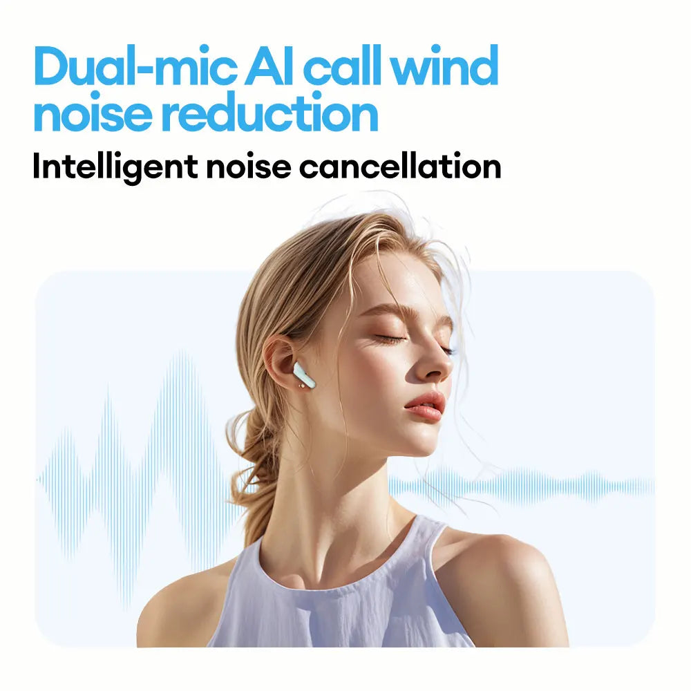 Nuevos auriculares inalámbricos Bluetooth Lenovo LE209 con cancelación de ruido ANC, música HiFi, auriculares Bluetooth con 30 horas de duración de la batería, auriculares para juegos