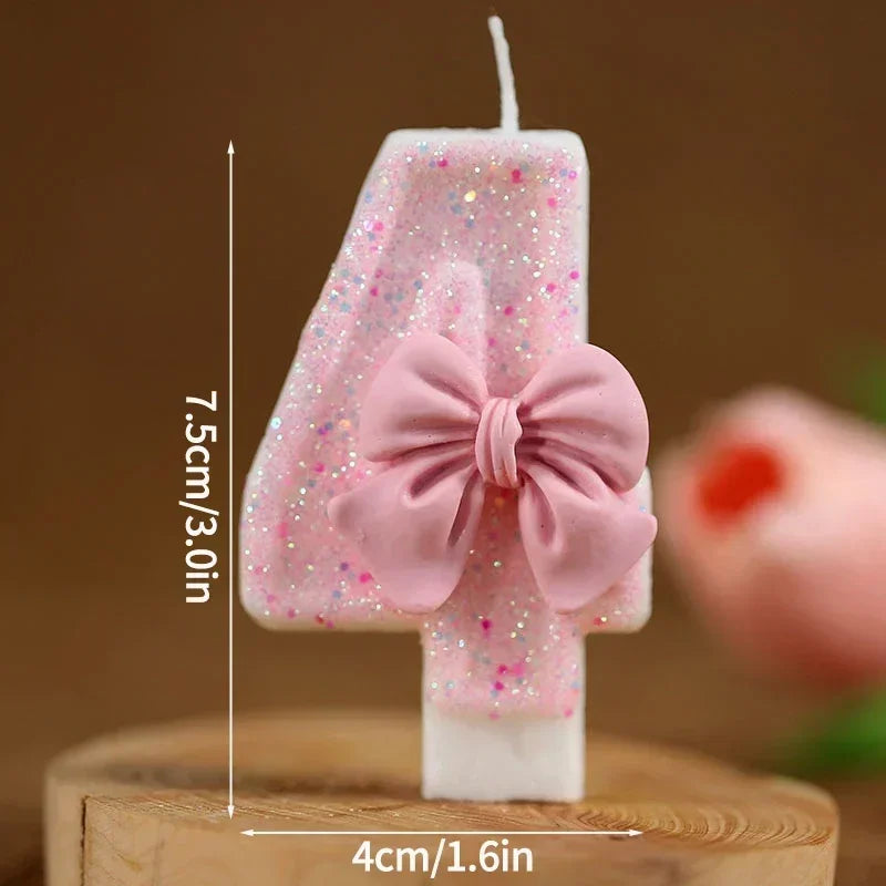 Nuevo número pastel vela rosa brillante vela de cumpleaños 1 2 3 4 5 6 7 8 9 3D número vela pastel Topper fiesta de cumpleaños pastel decoración