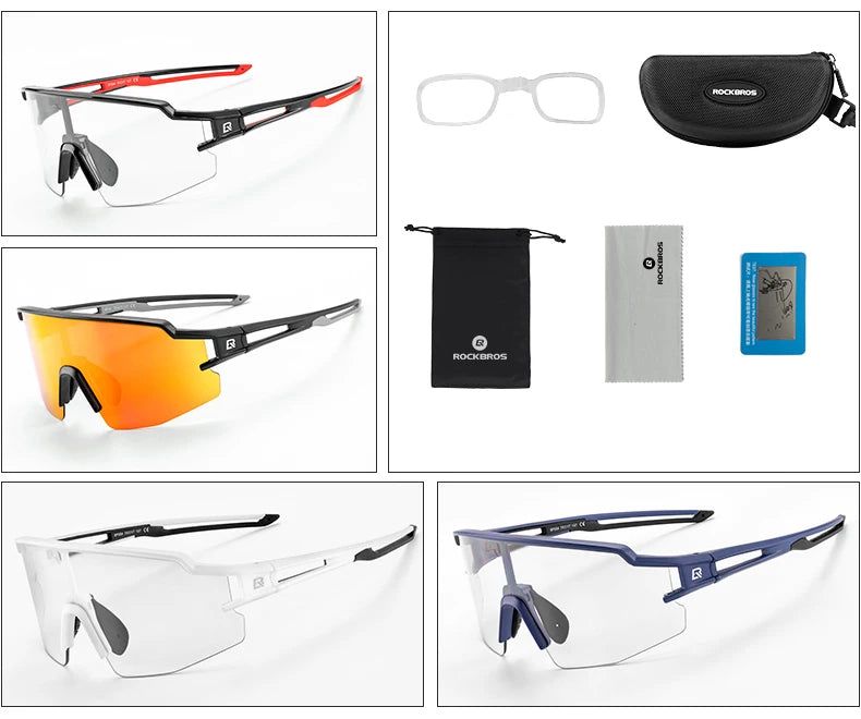 Lunettes de cyclisme photochromiques — vélo, sport extérieur, décoloration, VTT, route