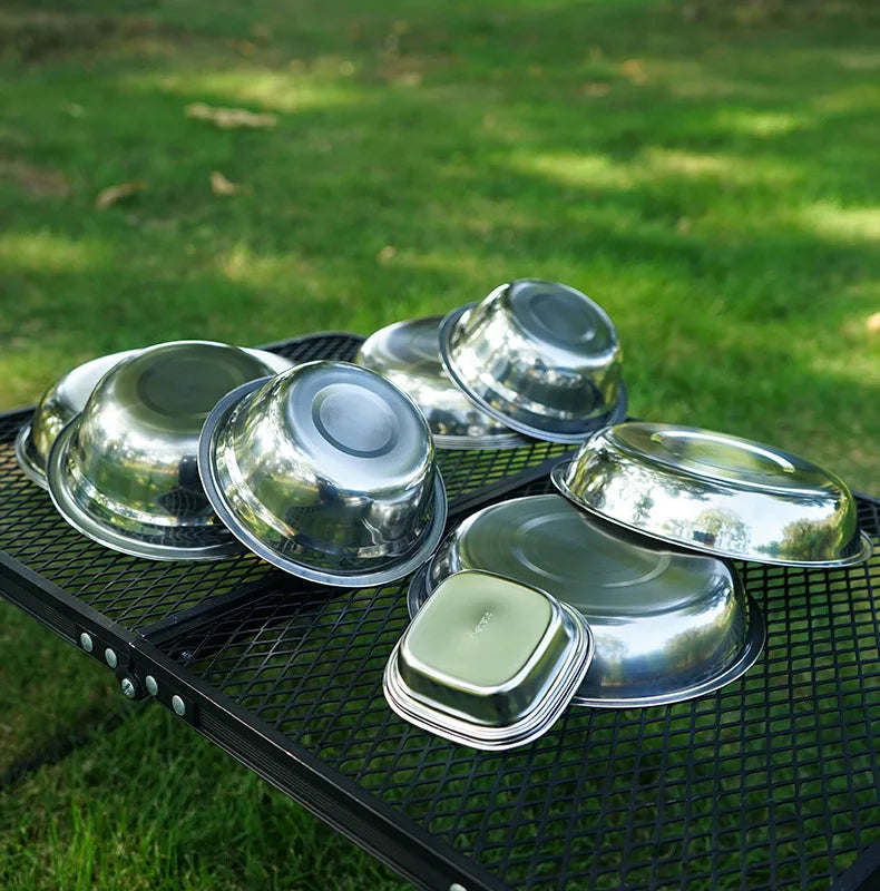 Nouveau ensemble d'assiettes à manger portables de cuisine de Camp de 22 vaisselle de Camping en plein air assiette de barbecue à conduite autonome ensemble d'assiettes de bol de Pot à soupe à la maison