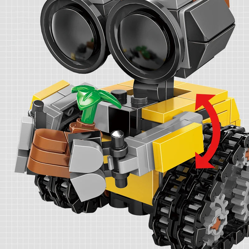 Mini Robot espacial MOC, ladrillos de construcción, juguetes, modelo de robot sobre orugas, película clásica, bloques de ciencia ficción, muñecos, regalos para niños y adultos, 217 piezas
