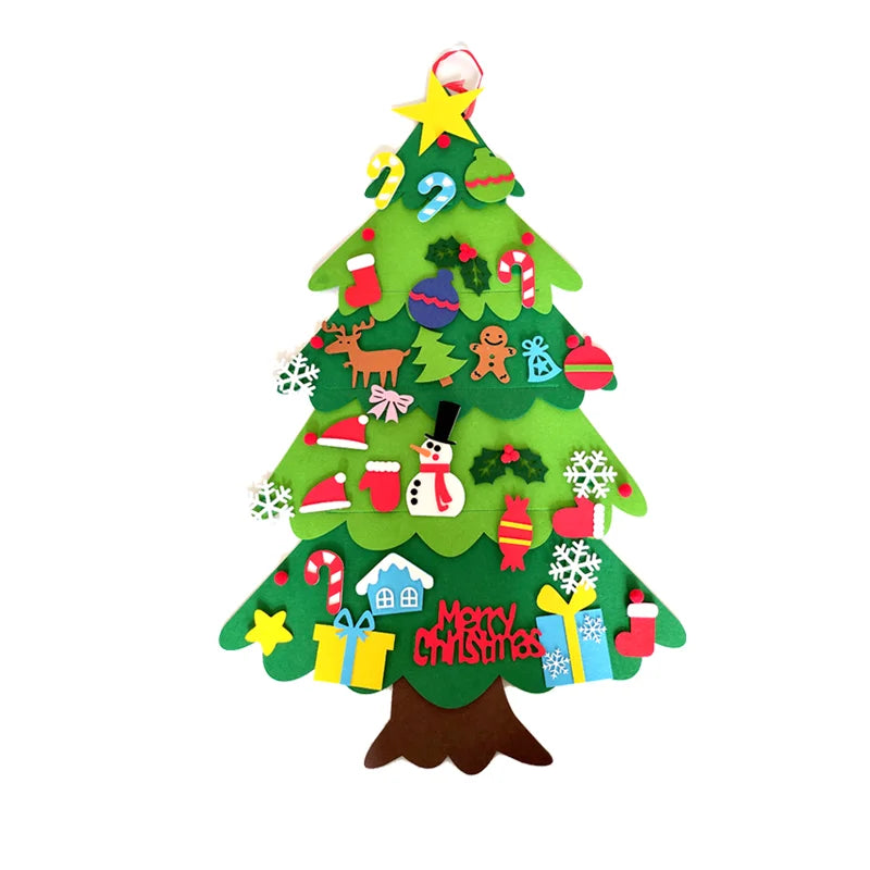 Arbre de noël en feutre, décoration pour la maison, nouvel an 2022, ornements de noël, cadeaux pour enfants, DIY
