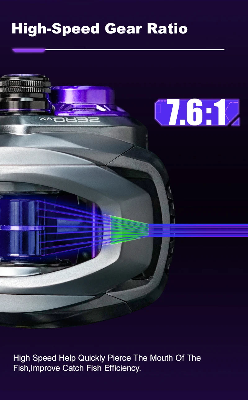 Seasir ZERO-VX 133g BFS Baitcasting moulinet de pêche ultraléger 7.6:1 rapport de vitesse 6 + 1BB traînée maximale 4kg bobine de pêche en eau salée douce
