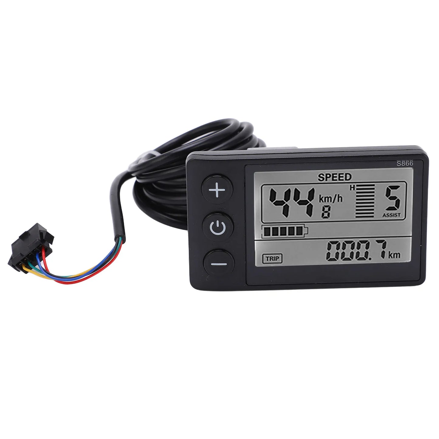 LCD Display Control Panel for Electric Scooter with Plug, E-bike LCD Display Meter, New, S866, 24V, 36V, 48V