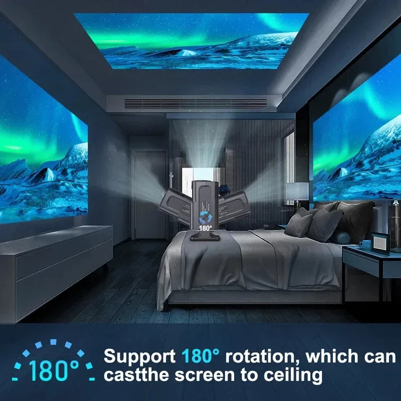 Android 11 4K Projector 2025, Native 1080P Resolution, 390 ANSI, HY320 Mini, Dual Wifi6, BT5.0, 1920*1080P, Portable Cinema, Upgraded HY300 Projector
