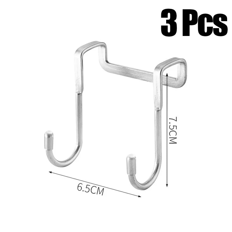 Gancho colgador de puerta de acero inoxidable, gancho de almacenamiento doble en forma de S para baño, cocina, organizador de puerta de pared, ganchos de pared
