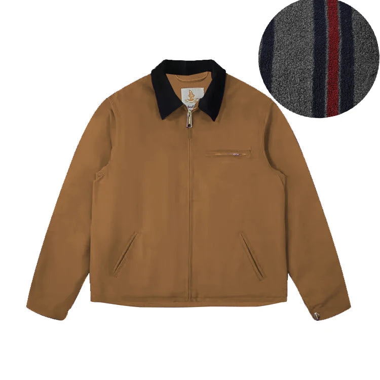 DAFEILI Fall Winter J30 Lined Blanket Casual Vintage Washed Canvas Detroit Workwear Jackets