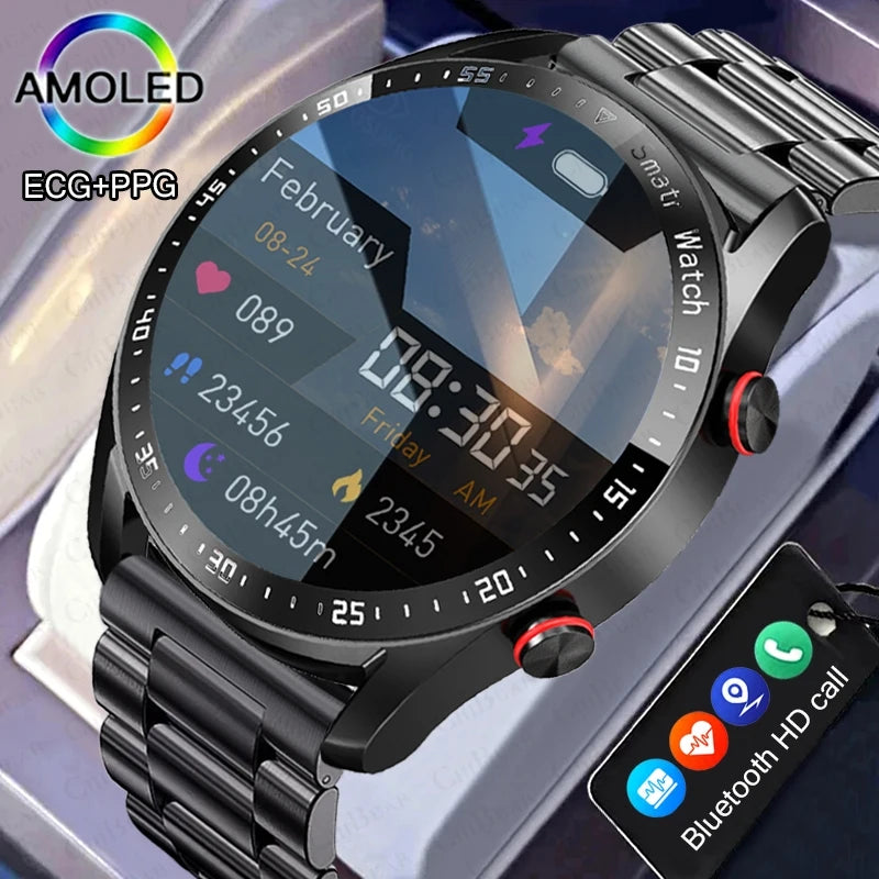Smartwatch para hombres y mujeres, pantalla HD, Bluetooth, llamadas, GPS, monitor de ritmo cardíaco, resistente al agua IP68, nueva, 2024