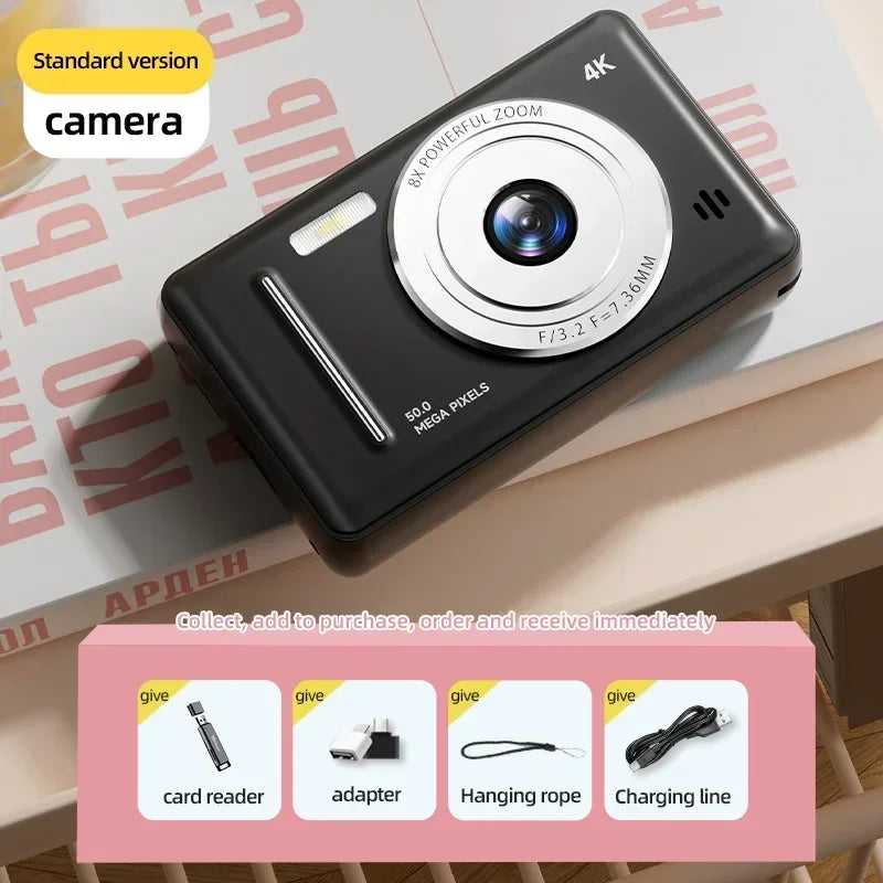 Cámara digital Xiaomi 4K Retro CCD portátil de nivel de entrada con doble cámara Flash de 50 millones de píxeles y enfoque automático