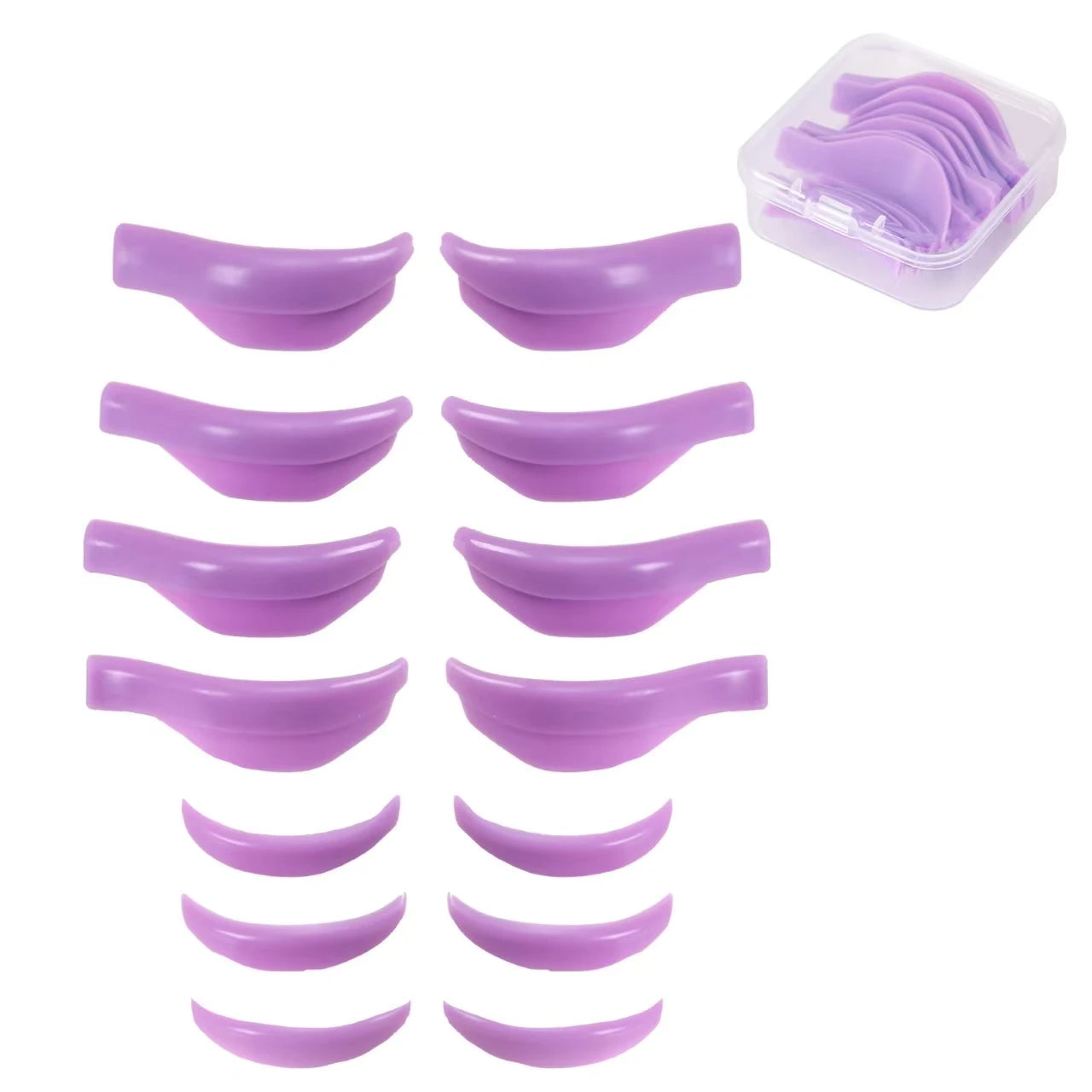A granel 7 pares de pestañas de silicona, rizadores de pestañas, almohadillas permanentes de pestañas, almohadillas protectoras de levantamiento de pestañas reutilizables, herramientas de levantamiento de pestañas