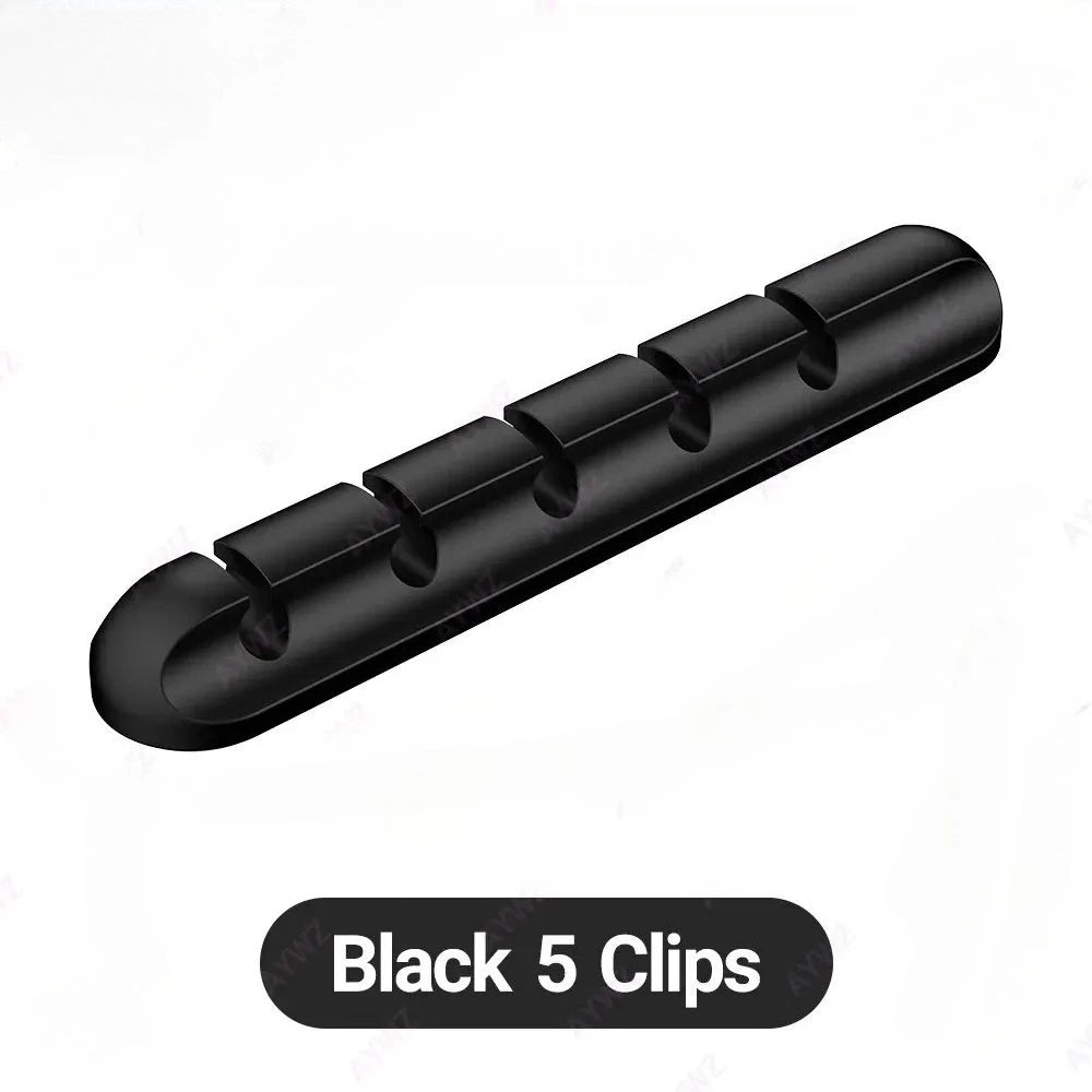 Clips en gros support de câble pour souris, organisateur de fil d'écouteur, organisateur de câble, enrouleur de câble USB en Silicone, gestion de bureau bien rangée