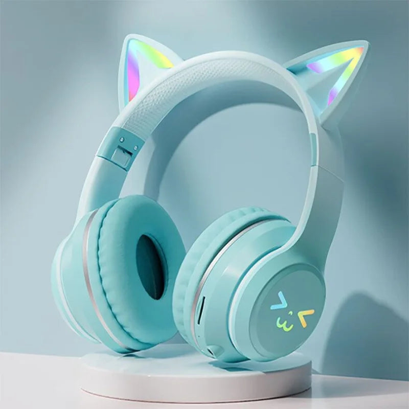 GRB Glow Gaming Mediator Set, Gamer Stereo Bass, Cat Ear, Wireless Earpods, Bluetooth Earbuds, TYPE-C Cable, Bluetooth Headset, Hands-free