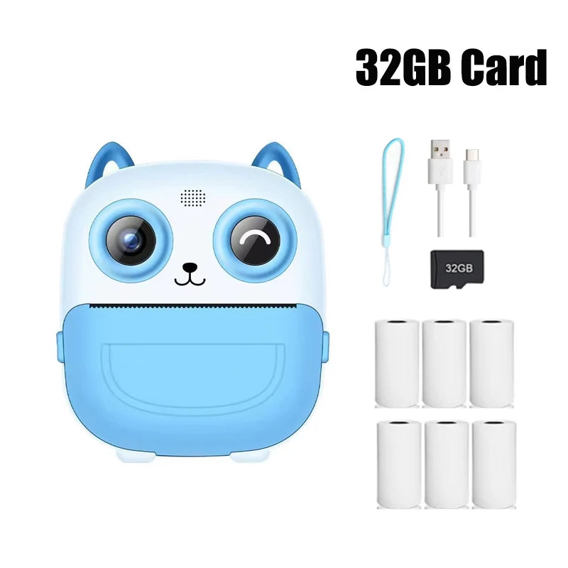 Nueva cámara para niños abeja, cámara instantánea 1080P HD con doble lente para selfies, cámara digital de impresión para niñas, niños, regalos de cumpleaños de Navidad, juguetes