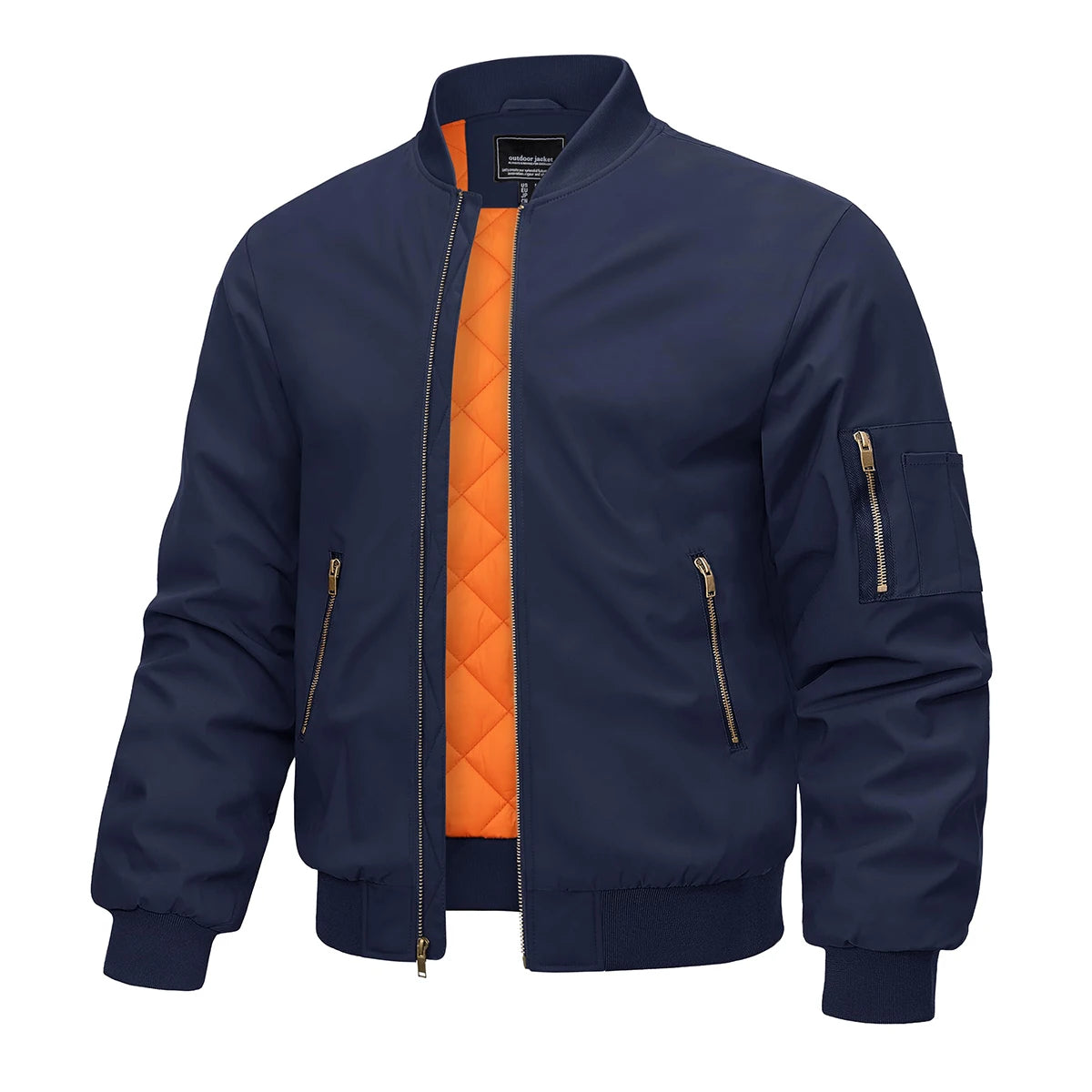 MAGCOMSEN Bomber jacket men's warm zip winter padded casual coat baseball windproof pilot varsity jackets