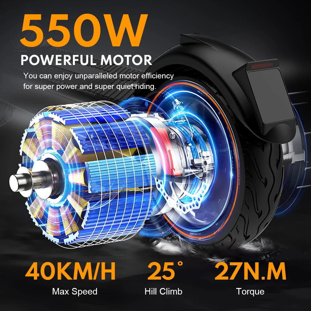 HUANCI-X9 Foldable Electric Scooter, 15.6 Ah, 550W, 48V, 40 Km/h, 10 Inch, for Adults