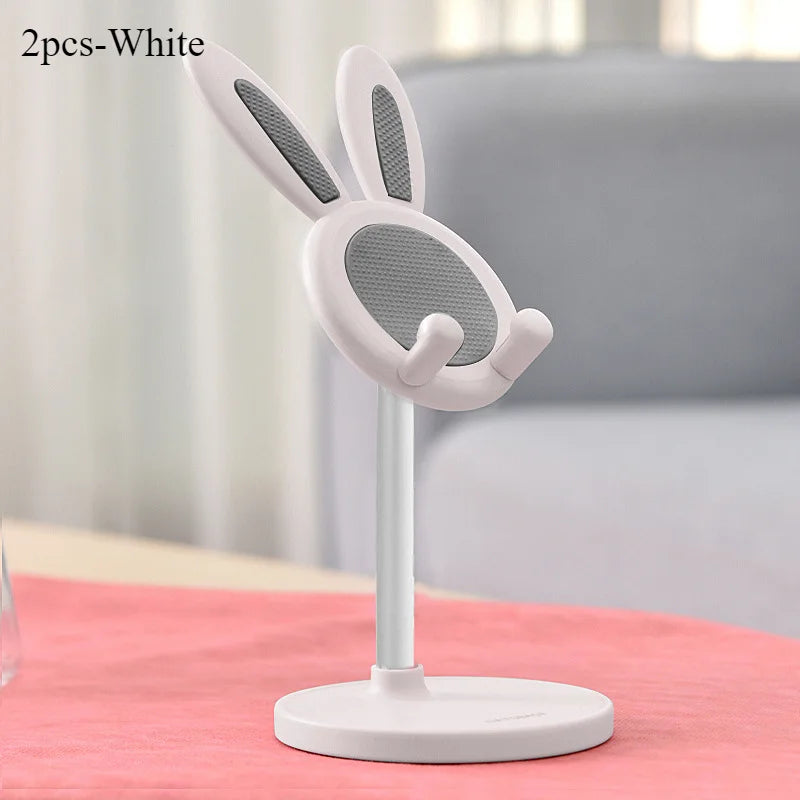 El bonito soporte para teléfono móvil de conejo, puede levantar y ajustar los accesorios de teléfono de escritorio, soporte para teléfono, empuñadura para teléfono