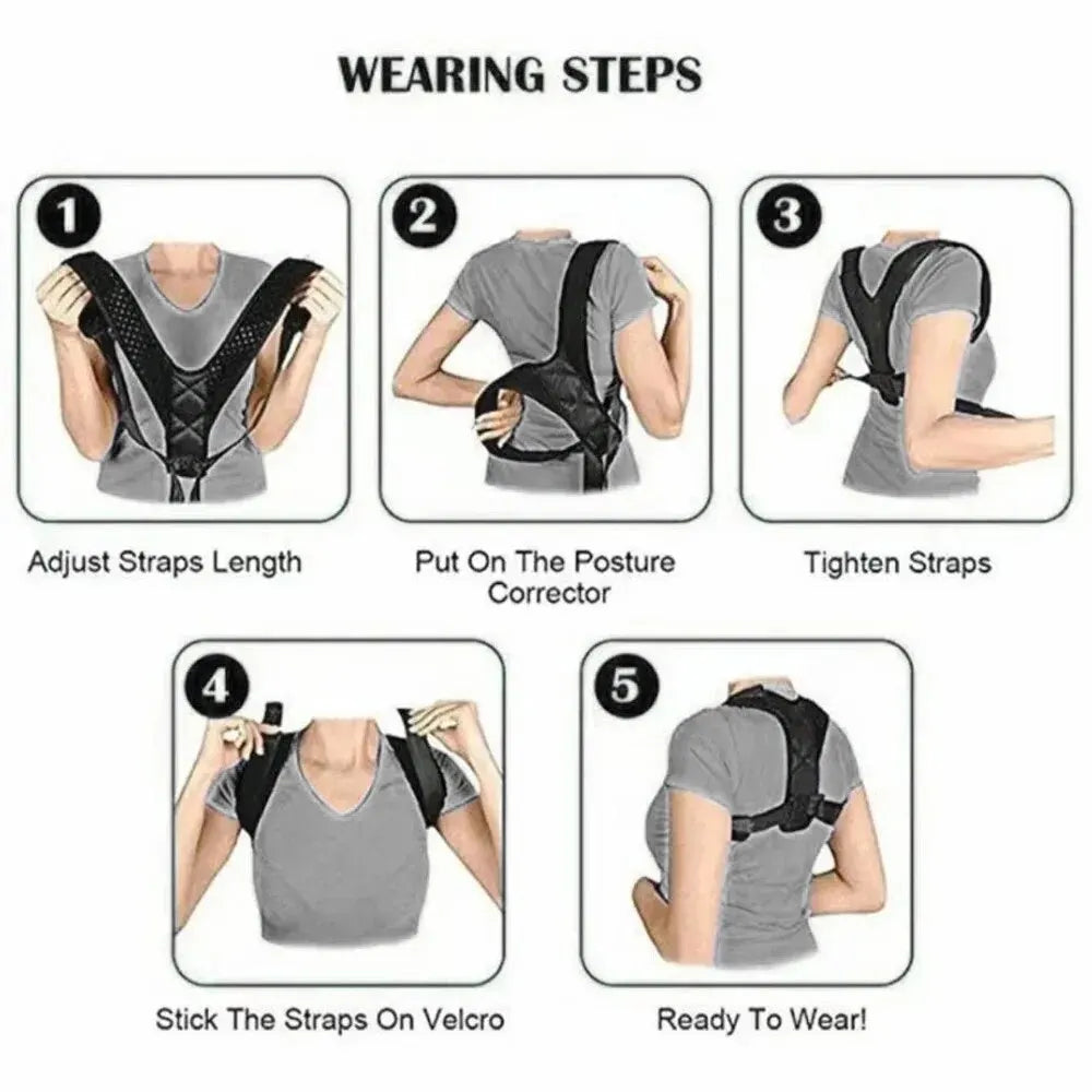 Ceinture Correcteur de Posture Dos Unisexe — Prévention Voussure, Maintien Assis, Respirant
