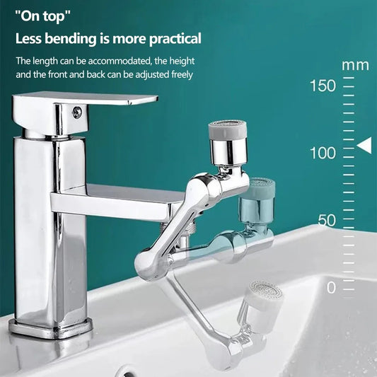 Universal 1080° ABS Robotic Rotating Faucet Extender, Kitchen Sink Faucet Aerator Extension, 2 Water Flow Modes