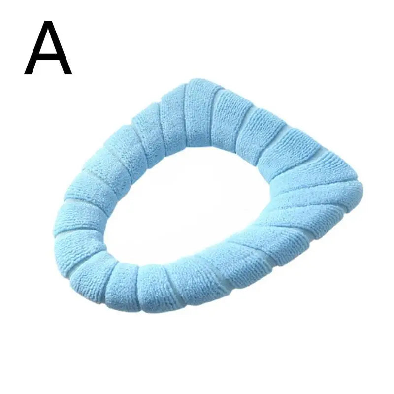 Winter Warm Toilet Seat Cover, Closer Tool Mat, 1 Piece, Washable Bathroom Accessories, Pure Color Knit, O-shaped Soft Cushion, Toilet Seat