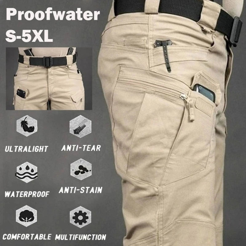 Pantalon Cargo tactique pour hommes, grande taille 6XL, pantalon de sport décontracté en plein air, randonnée pêche, imperméable, multi-poches