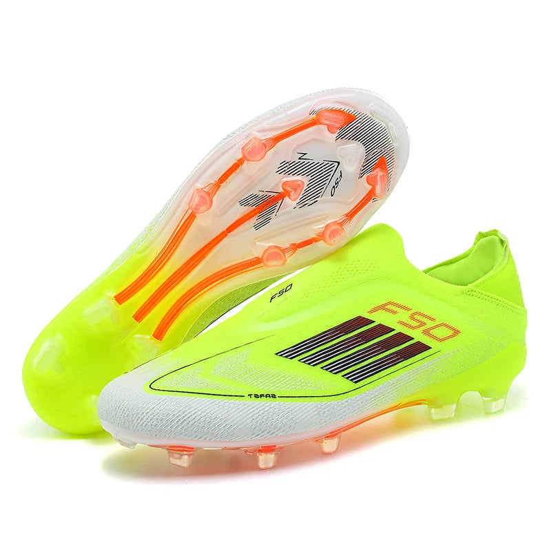 Chaussures de Football FG Homme Cuir Verni Montantes Imperméables — Ultra-légères, Professionnel EU 32–48