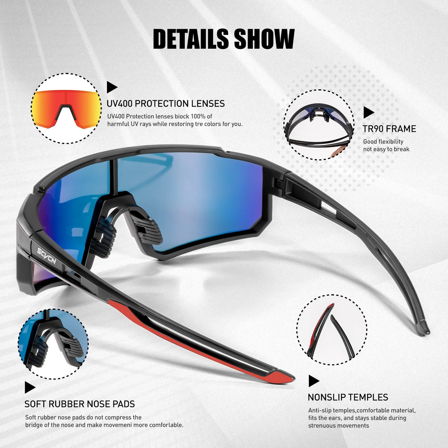 SCVCN nuevas gafas de sol para ciclismo al aire libre, gafas de bicicleta MTB para hombres, deportes, escalada, pesca, ciclismo UV400 para mujeres