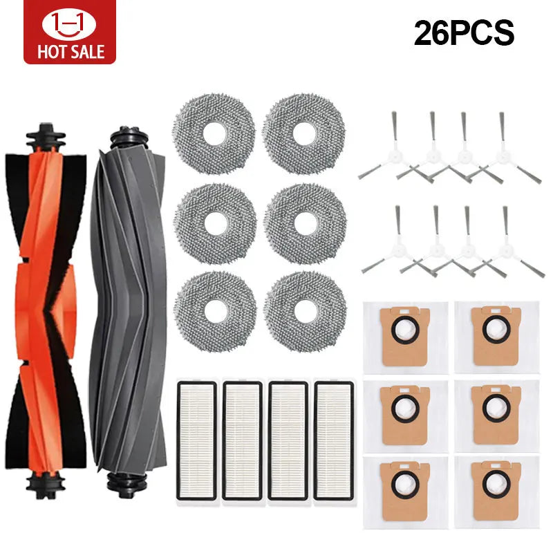 Bolsa para polvo para robot aspirador Xiaomi X20 + / X20 Plus, accesorios de trapeador y rejilla, cepillo lateral principal, filtro Hepa, piezas de repuesto
