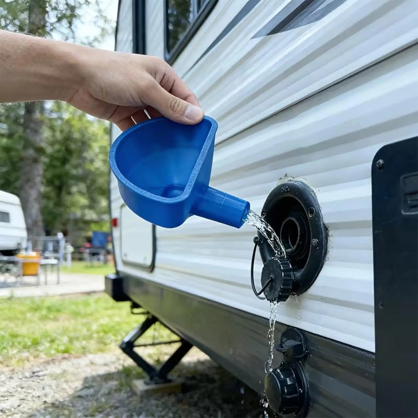 Nouvel entonnoir de remplissage anti-débordement à large ouverture pour réservoir d'eau de camping-car, idéal pour remorque, fourgon, camping-car, voyage, camping, road trip