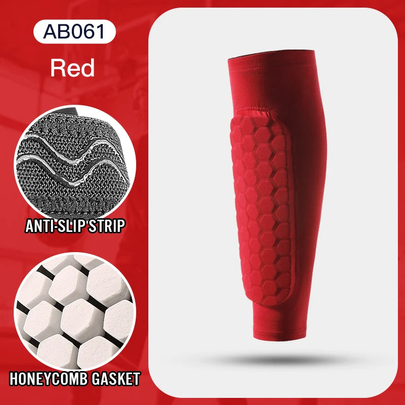 Manchon de Compression Mollet Football — Protège-Tibia Mousse & Coussin Nid d’Abeille