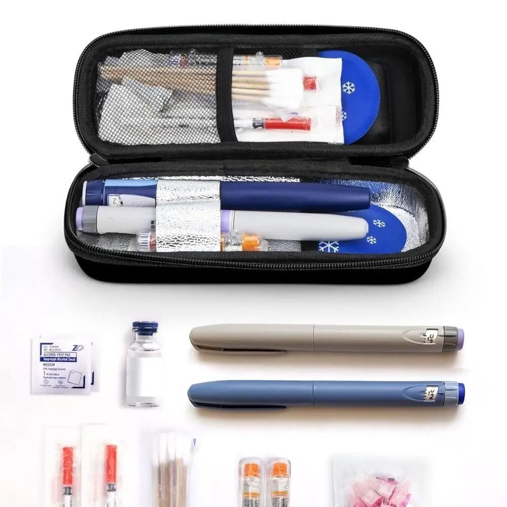 Étui de voyage pour refroidisseur d'insuline, sac de refroidissement étanche avec affichage de thermomètre, sac de rangement de médicaments pour diabétiques