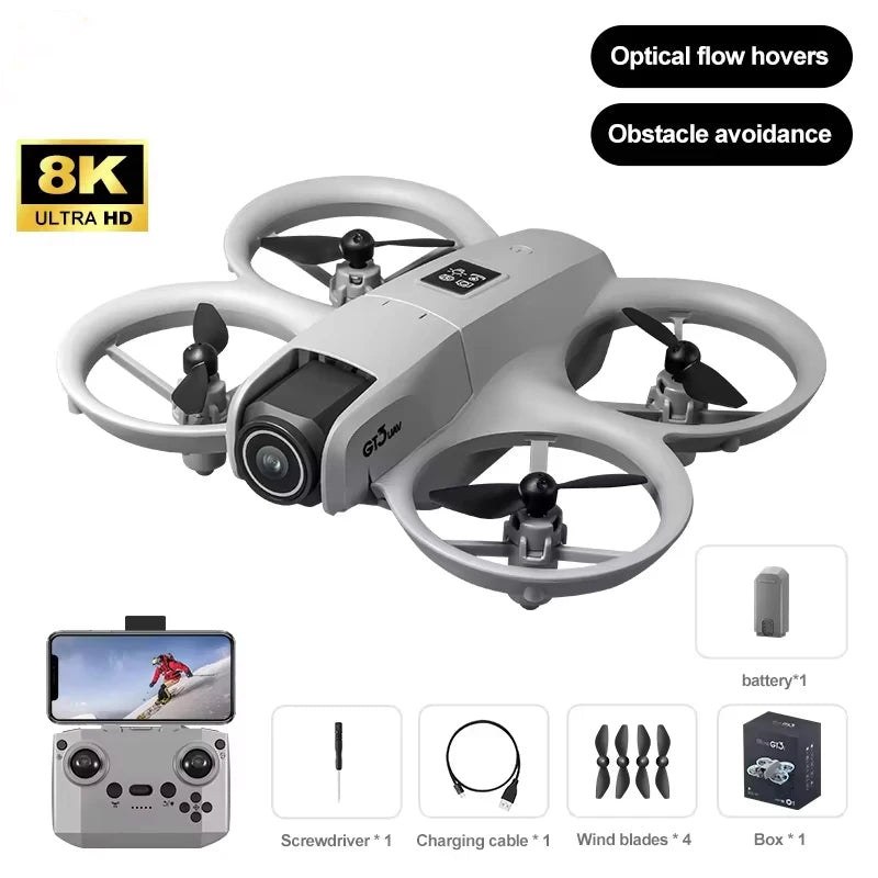 Drone Lenovo Gt3 Max 8k Hd Fotografía Aérea Pantalla Grande Posicionamiento de Flujo Óptico Motor Sin Escobillas Evitación Inteligente de Obstáculos
