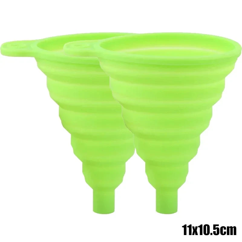 Entonnoir pliable en Silicone pour moteur de voiture, 2 pièces, liquide de lavage, changement de liquide, Portable, changement d
