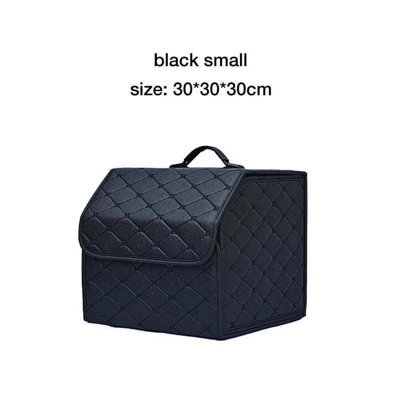 Car Trunk Storage Box, Large Capacity Automotive Multi-purpose Tools Storage Bag, Organizer, Foldable Leather for Emergency