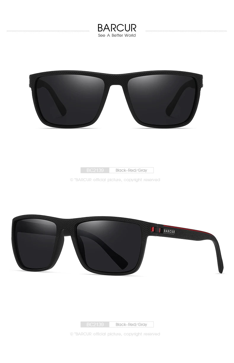 Lunettes de soleil polarisées TR90 sport léger — protection UVAB, homme et femme
