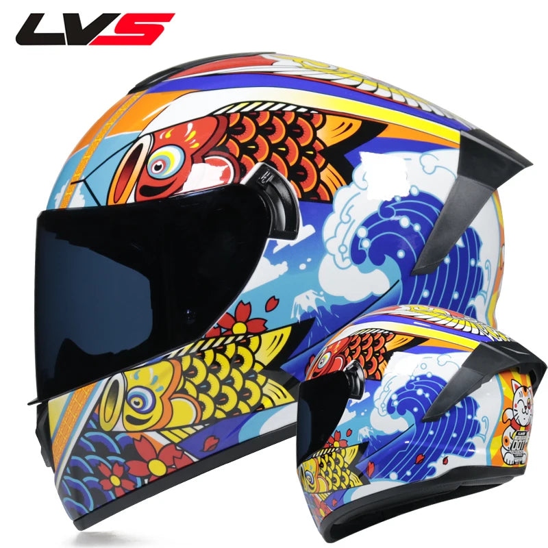 Casques de moto pour hommes et tenue de femme casques de Locomotive à Double lentille Cascos Para Capacete Da Motocicleta