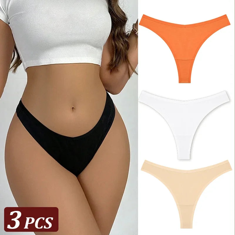 String Sans Couture Coton Femme — Lot de 3 Pièces Confort Quotidien