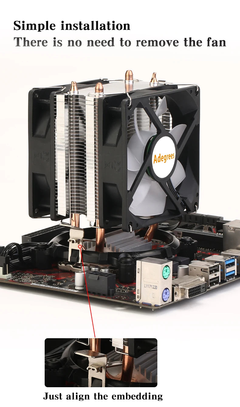Ventilateur de refroidissement pour processeur Intel, refroidisseur d'air CPU, X79, X99, 3 broches, 4 broches, PWM, LGA 1366, 1151, 1155, 1200, 1700, 2011, AMD, AM3, AM4, AM5