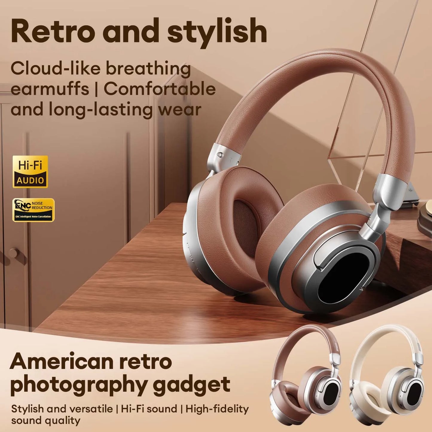 Écouteurs Bluetooth 6.0 sans fil — HD, ENC antibruit, HiFi, ultra faible latence, jeu