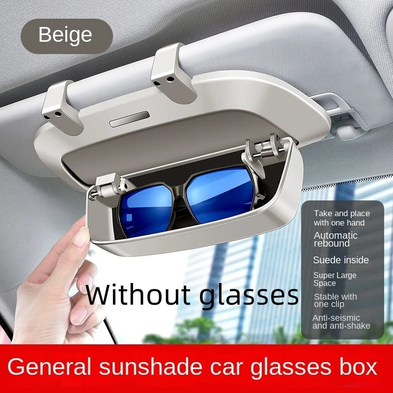 Étui à lunettes de voiture, pare-soleil, porte-lunettes de soleil de voiture multifonctionnel, clip à lunettes dans la voiture, boîte de rangement modifiée