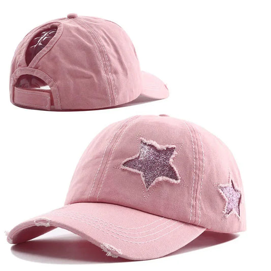 Women's Ponytail Baseball Cap, Adjustable Hip Hop Hat, New 2024 Collection