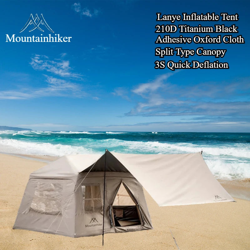 Tente Camping Gonflable Portable 3-5 Personnes — Étanche Ouverture Rapide Anti-UV