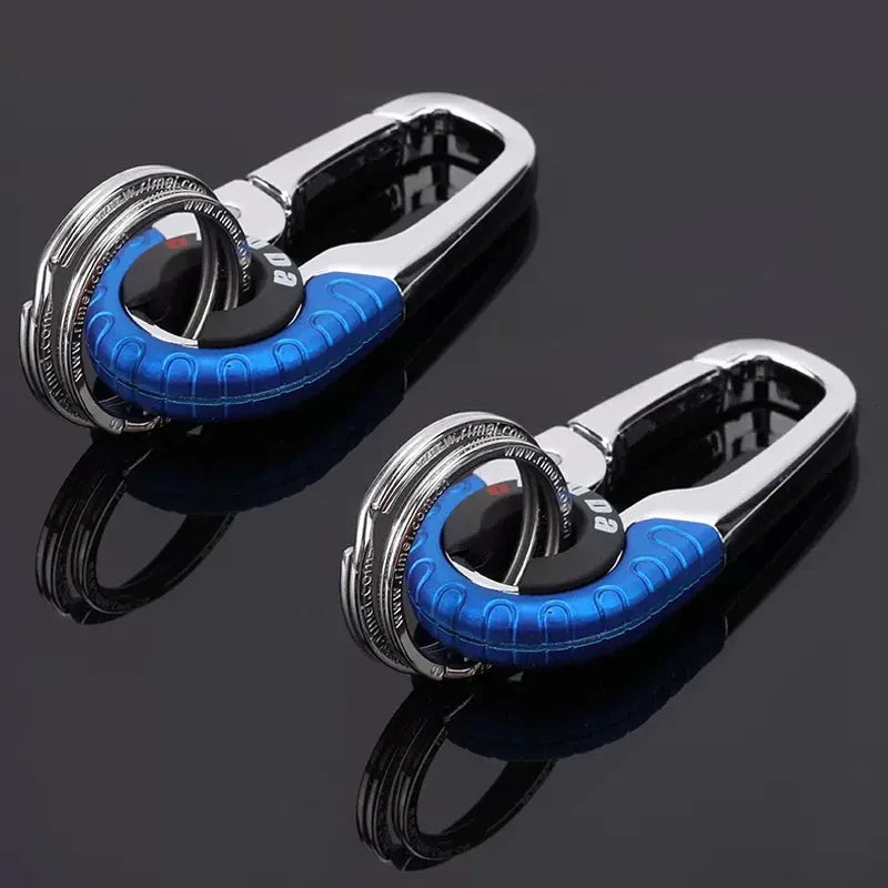 Crochet porte-clés pour hommes, boucle en acier inoxydable, mousqueton d'extérieur, outil d'escalade, Double anneau, porte-clés de pêche, accessoires de voiture, 1/5 pièces