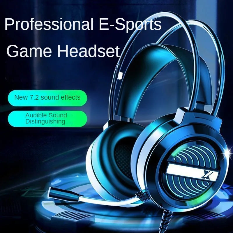 Auriculares estéreo para juegos con micrófono, auriculares de actualización X9, luz LED, auriculares con cancelación de ruido, adecuados para PS4, PC, Xbox One, PS5
