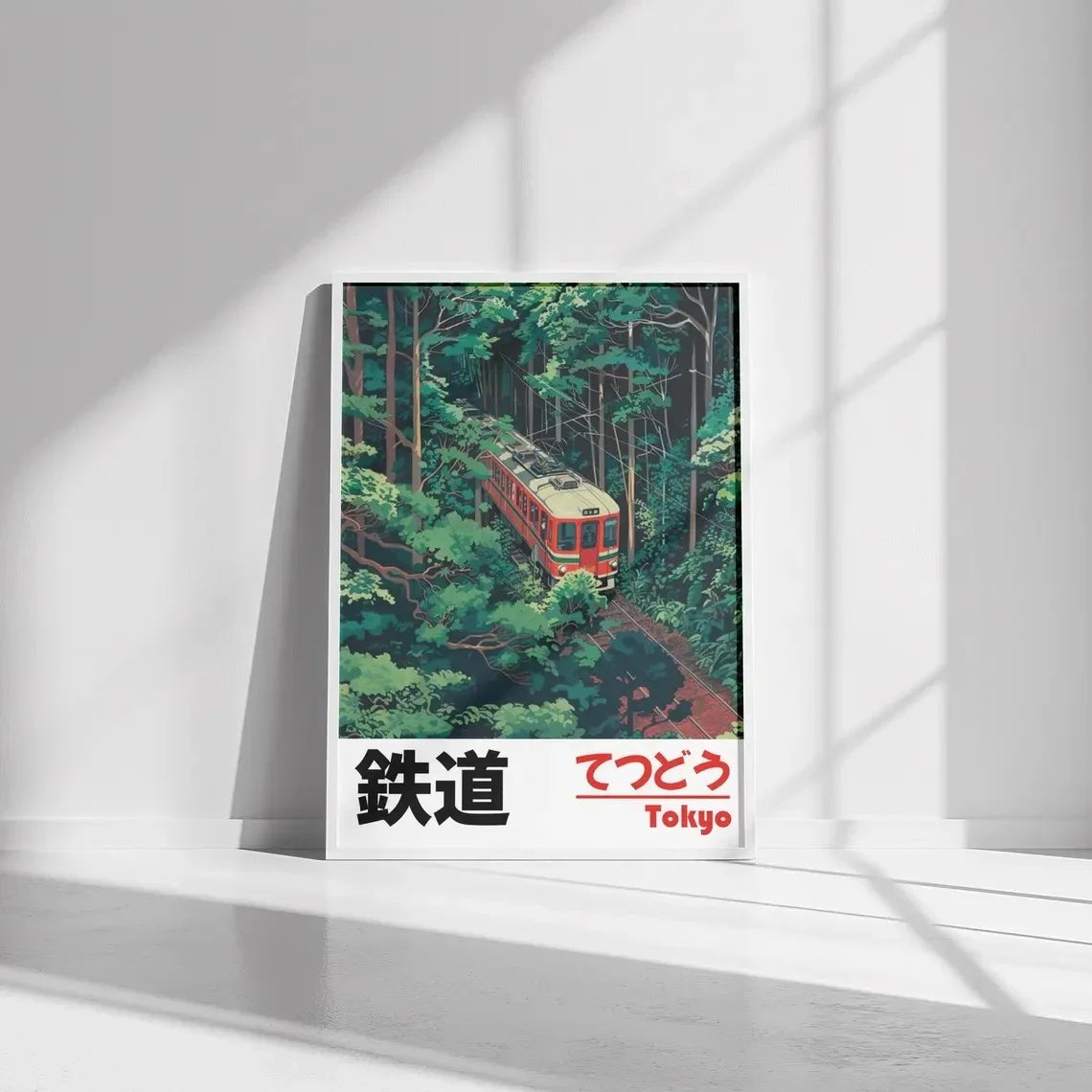 Lienzo impreso de paisaje japonés retro, arte asiático, póster de arte de pared de ferrocarril, sala de estar moderna, dormitorio, baño, decoración del hogar