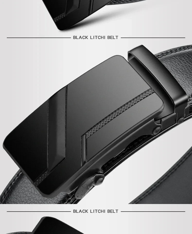 Ceinture automatique pour homme — noire, 110cm / 120cm / 130cm